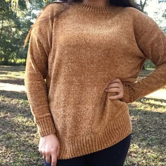 RELISTED Chenille Super Soft Oversized Sweater Tan - Picture 5 of 5